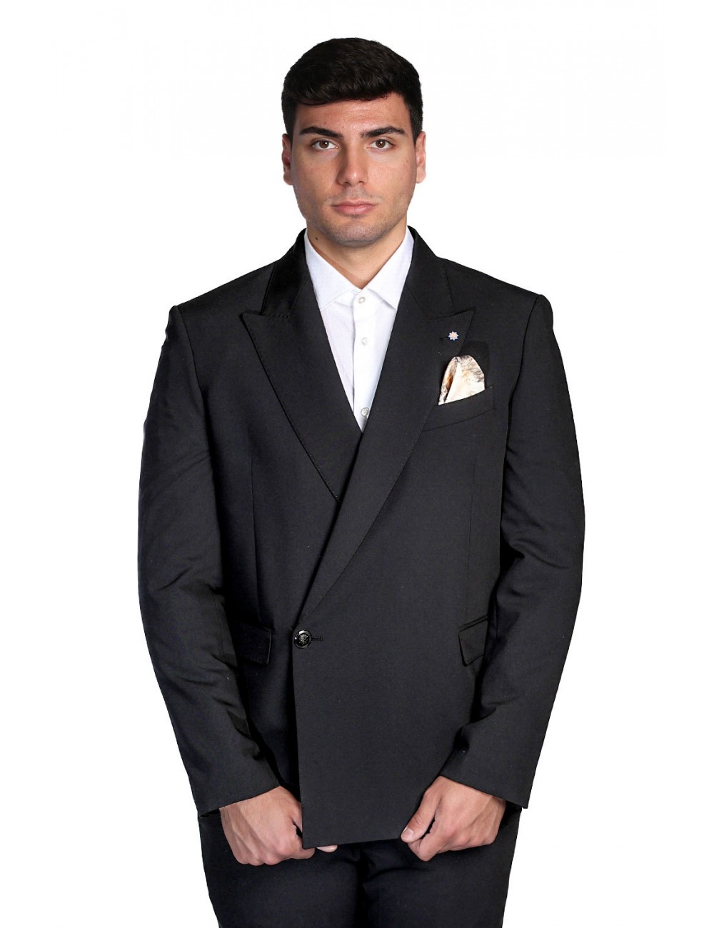 abito bharnaba philosophy UOMO NERO - WASABI - AB7297 vista giacca frontale
