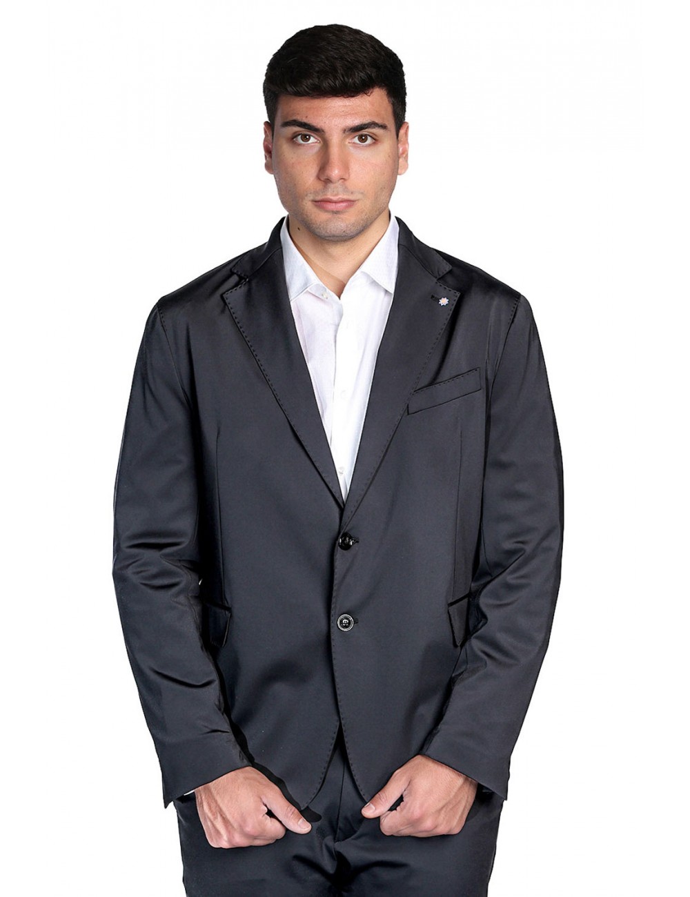 abito bharnaba philosophy UOMO NERO - ISEO - ABS700 vista giacca frontale