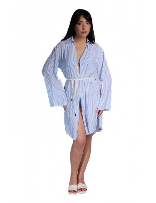 abito a camicia copricostume cotazur DONNA CELESTE V2 - CMC61049 vista frontale 2