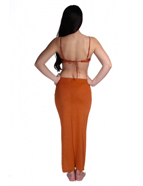 gonna lunga copricostume cotazur DONNA ARANCIO V3 - PAC61072 vista posteriore intera