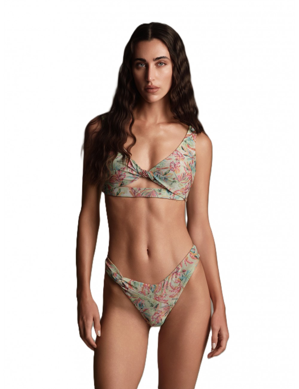 costume cotazur DONNA VERDE TROPICANA V1 - BKC61002 vista frontale 2