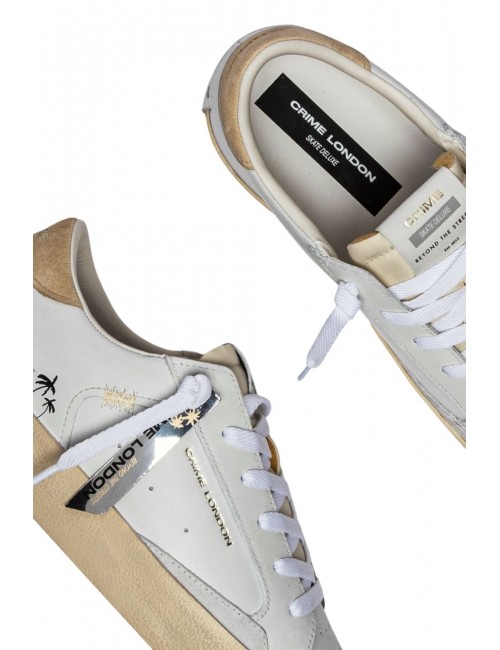 scarpe crime london UOMO BIANCHE E AVORIO - 14101PP7.10 vista superiore