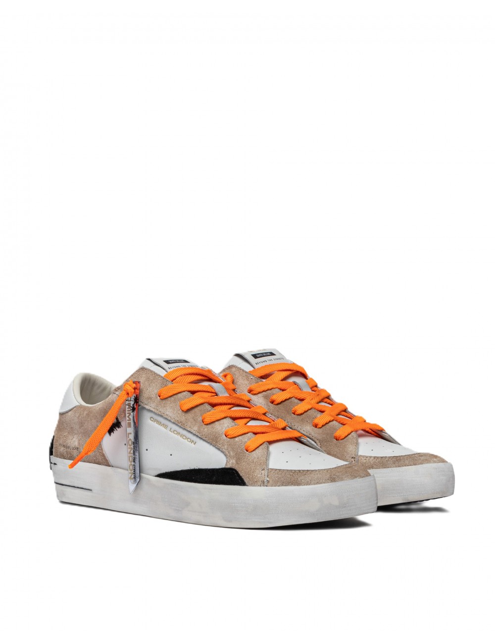scarpe crime london UOMO BIANCHE E BEIGE - 14104PP7.13 vista frontale