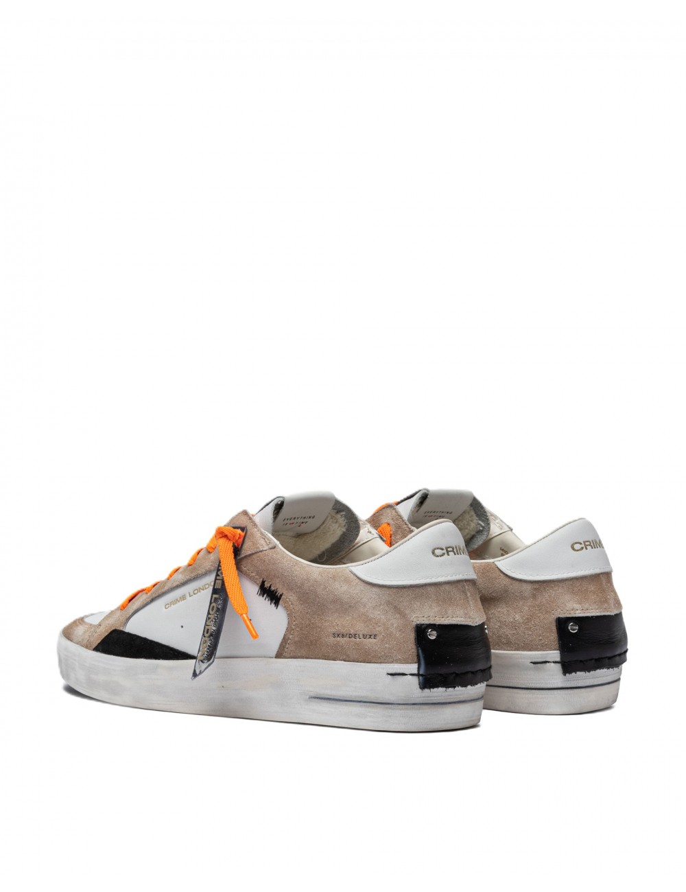 scarpe crime london UOMO BIANCHE E BEIGE - 14104PP7.13 vista posteriore