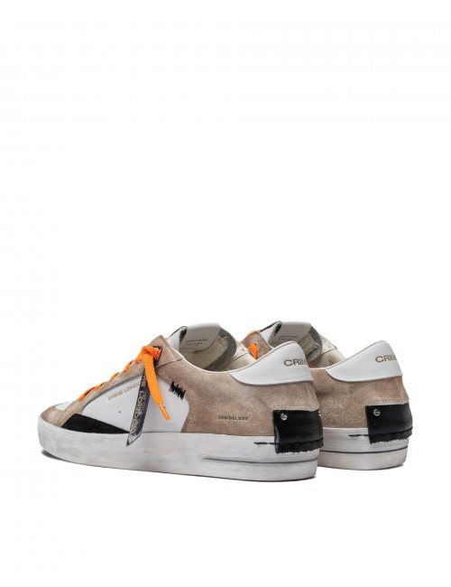 scarpe crime london UOMO BIANCHE E BEIGE - 14104PP7.13 vista posteriore