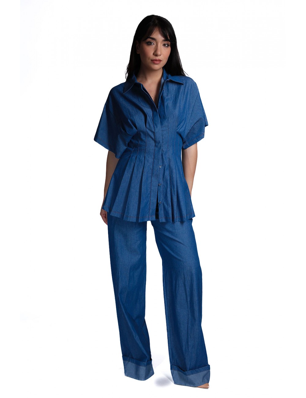 camicia kostumn°1 DONNA BLU - KE2682 vista completo frontale