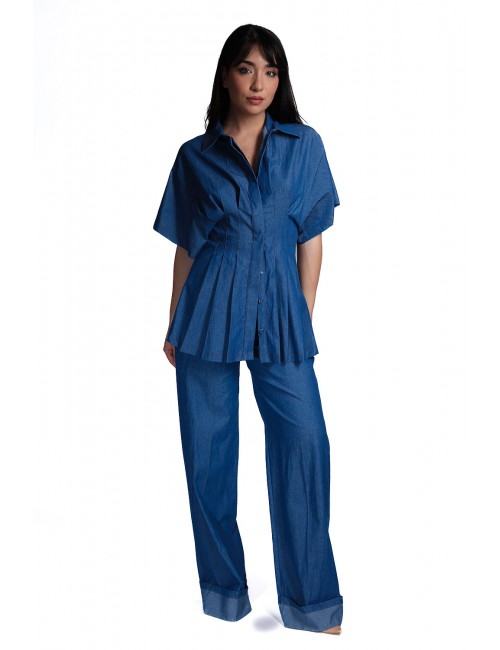 camicia kostumn°1 DONNA BLU - KE2682 vista completo frontale