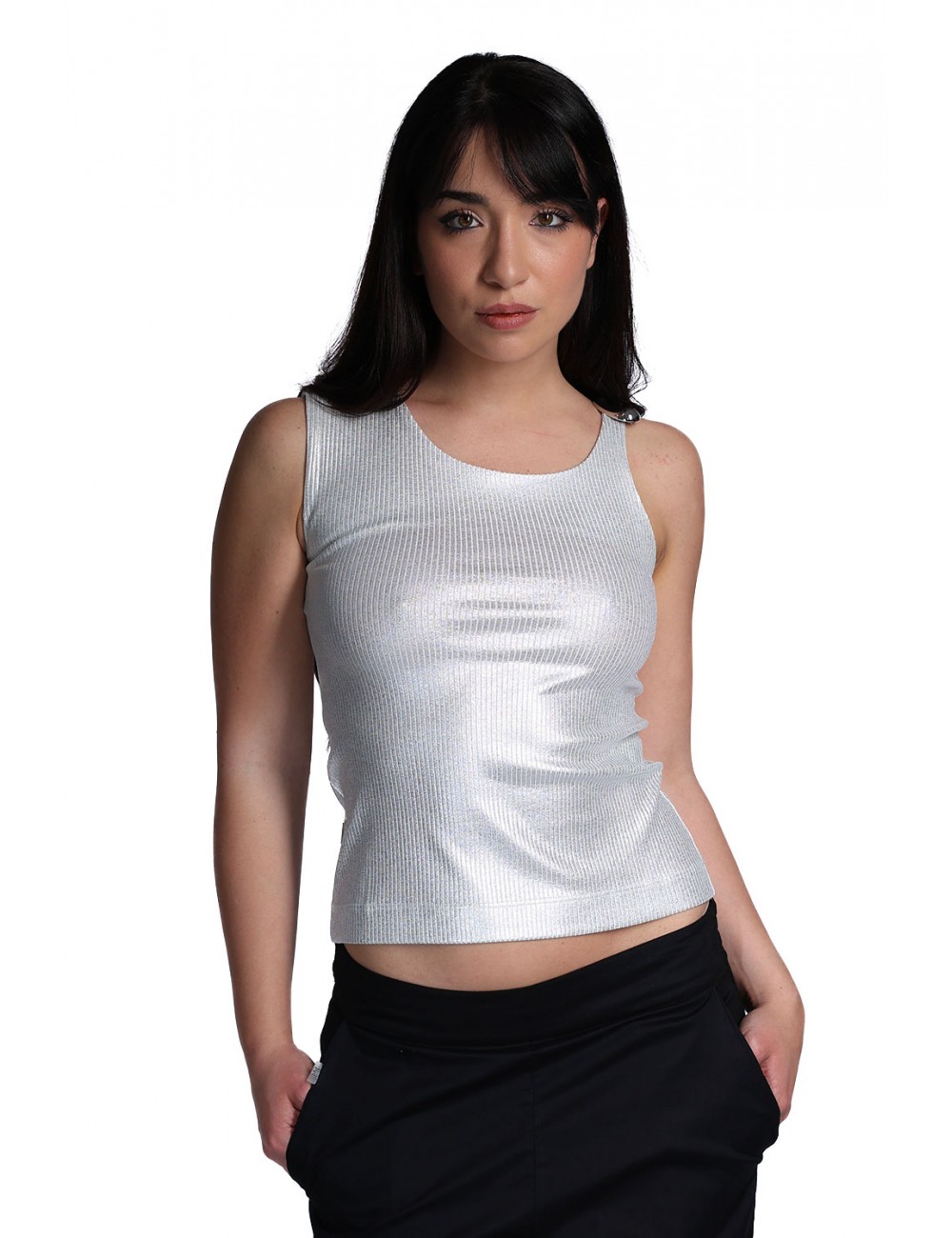 canotta jijil DONNA 0022 ARGENTO - JPE26CN128 vista frontale