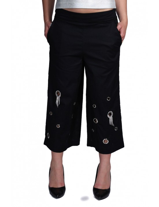 pantalone culotte jijil DONNA 0002 NERO - JPE26PA024 vista frontale