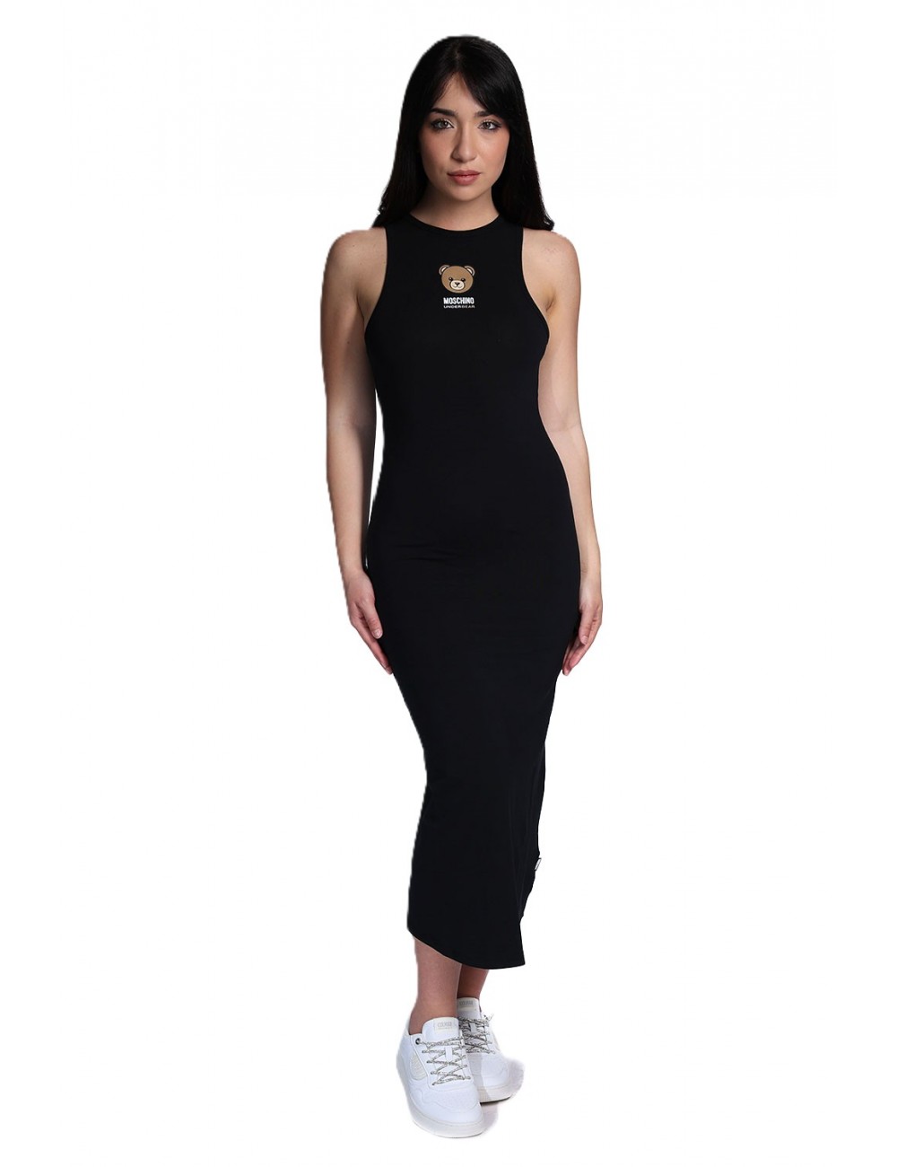 abito midi moschino DONNA NERO 0555 - V6A8902 - 4410 vista frontale