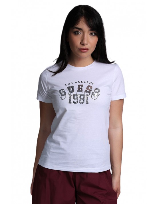 t-shirt guess DONNA BIANCA G011 - V5RI06I3Z14 vista frontale