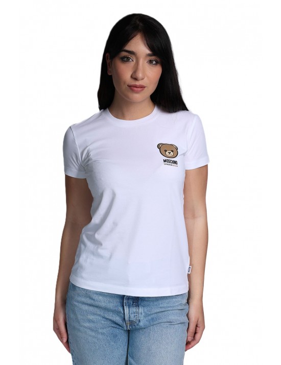 t-shirt moschino DONNA BIANCA 0001 - V6A0701 - 4410 vista frontale
