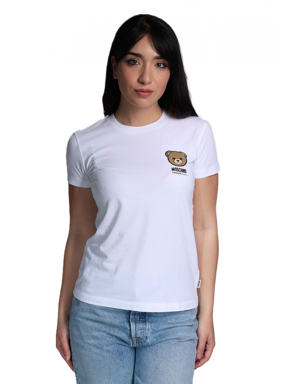 t-shirt moschino DONNA BIANCA 0001 - V6A0701 - 4410 vista frontale