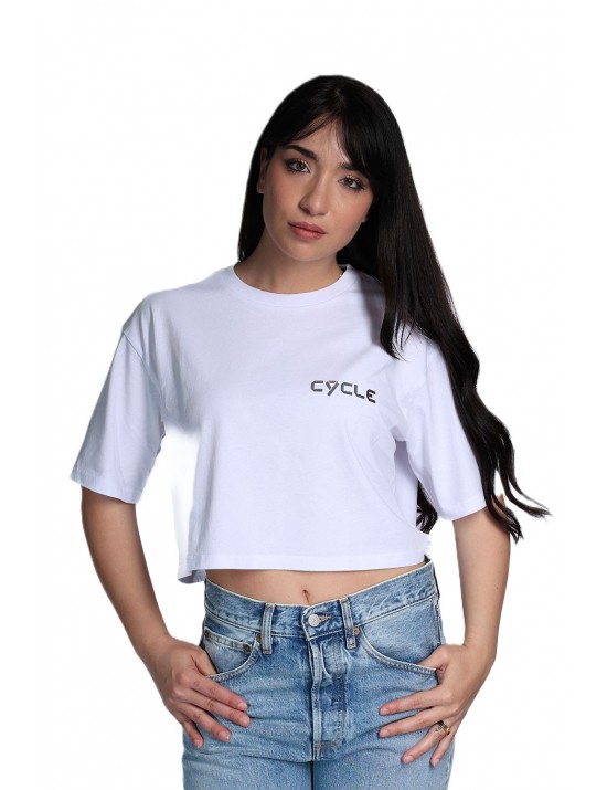 t-shirt cycle DONNA 0144 WHITE/SILVER - 362MC04 vista frontale