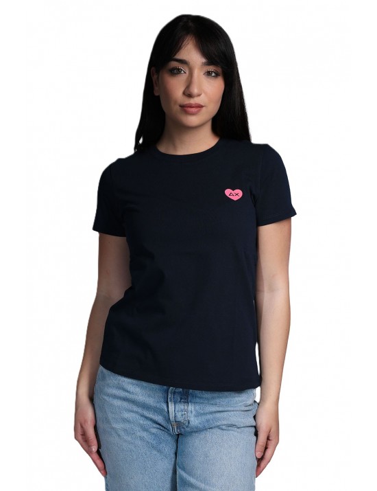 t-shirt sun68 DONNA 07 NAVY BLUE - T36203 vista frontale