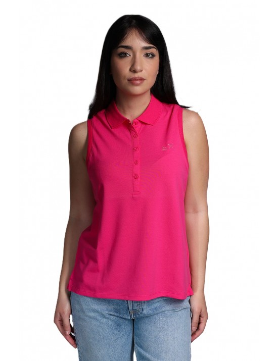 polo sun68 DONNA 20 FUXIA - A35203 vista frontale