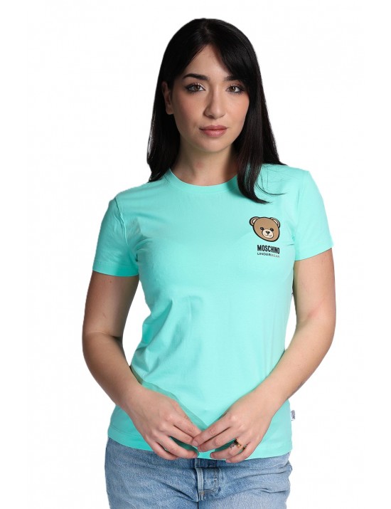 t-shirt moschino DONNA VERDE ACQUA 0373 - V6A0701 - 4410 vista frontale