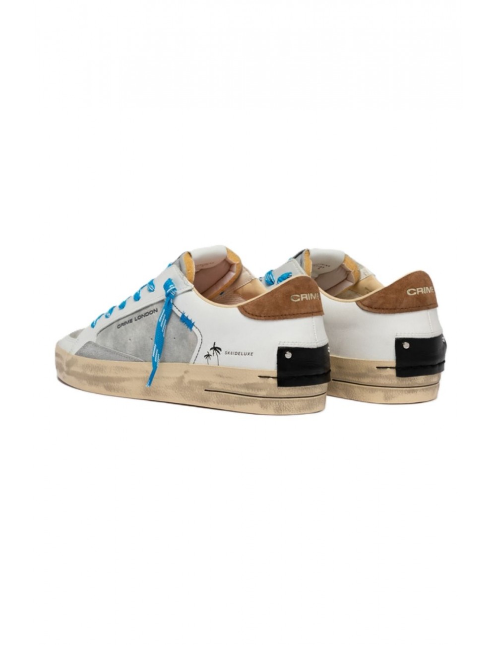 scarpe crime london UOMO BIANCHE E GRIGIE - SK8 DELUXE - 19106PP8.30 vista posteriore