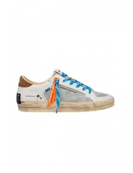 scarpe crime london UOMO BIANCHE E GRIGIE - SK8 DELUXE - 19106PP8.30 vista laterale