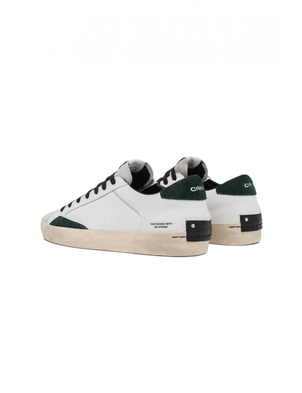 scarpe crime london UOMO BIANCHE - DISTRESSED - 15007AA7.10 vista posteriore