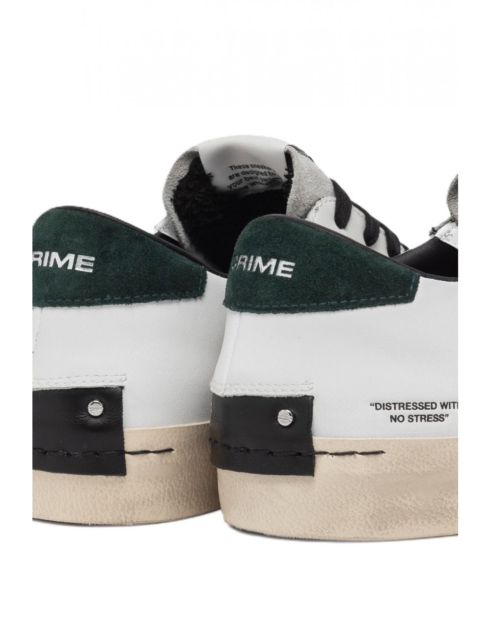 scarpe crime london UOMO BIANCHE - DISTRESSED - 15007AA7.10 vista dettaglio posteriore