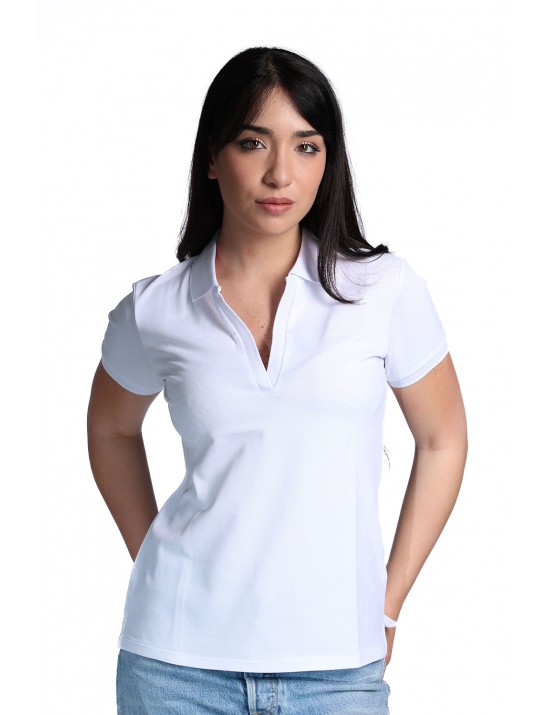 polo sun68 DONNA 01 BIANCO - A36202 vista frontale