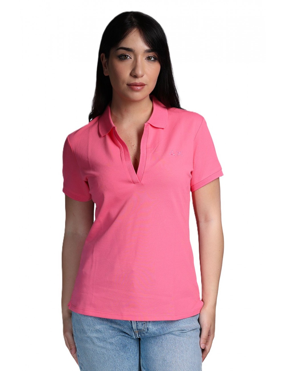 polo sun68 DONNA 20 FUXIA - A36202 - vista frontale 2