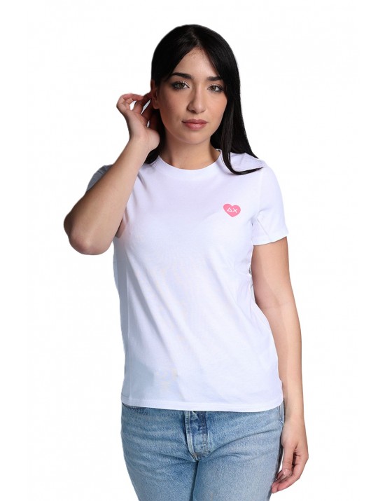 t-shirt sun68 DONNA 01 BIANCA - T36203 vista frontale