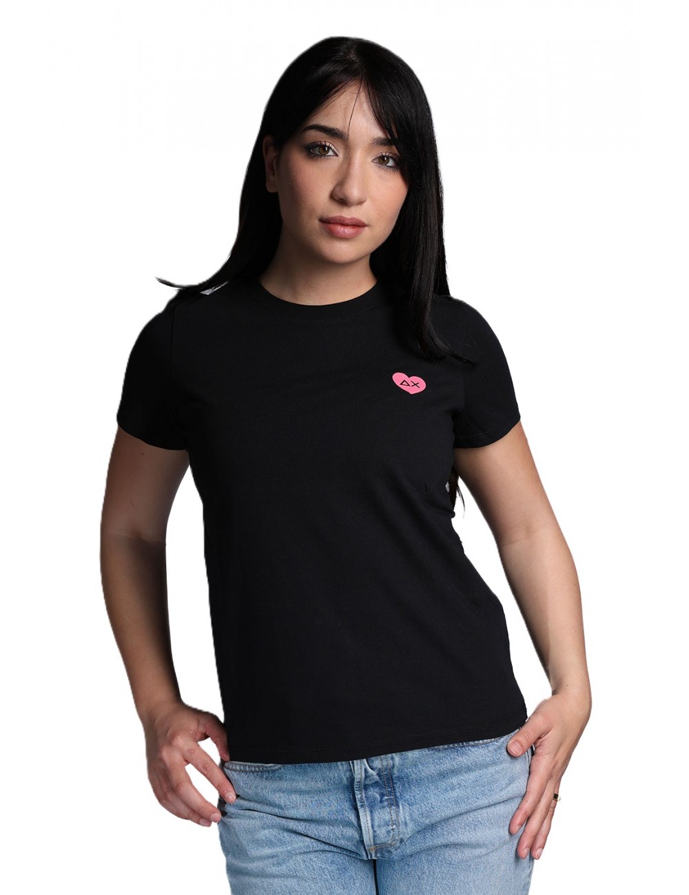t-shirt sun68 DONNA 11 NERA - T36203 vista frontale