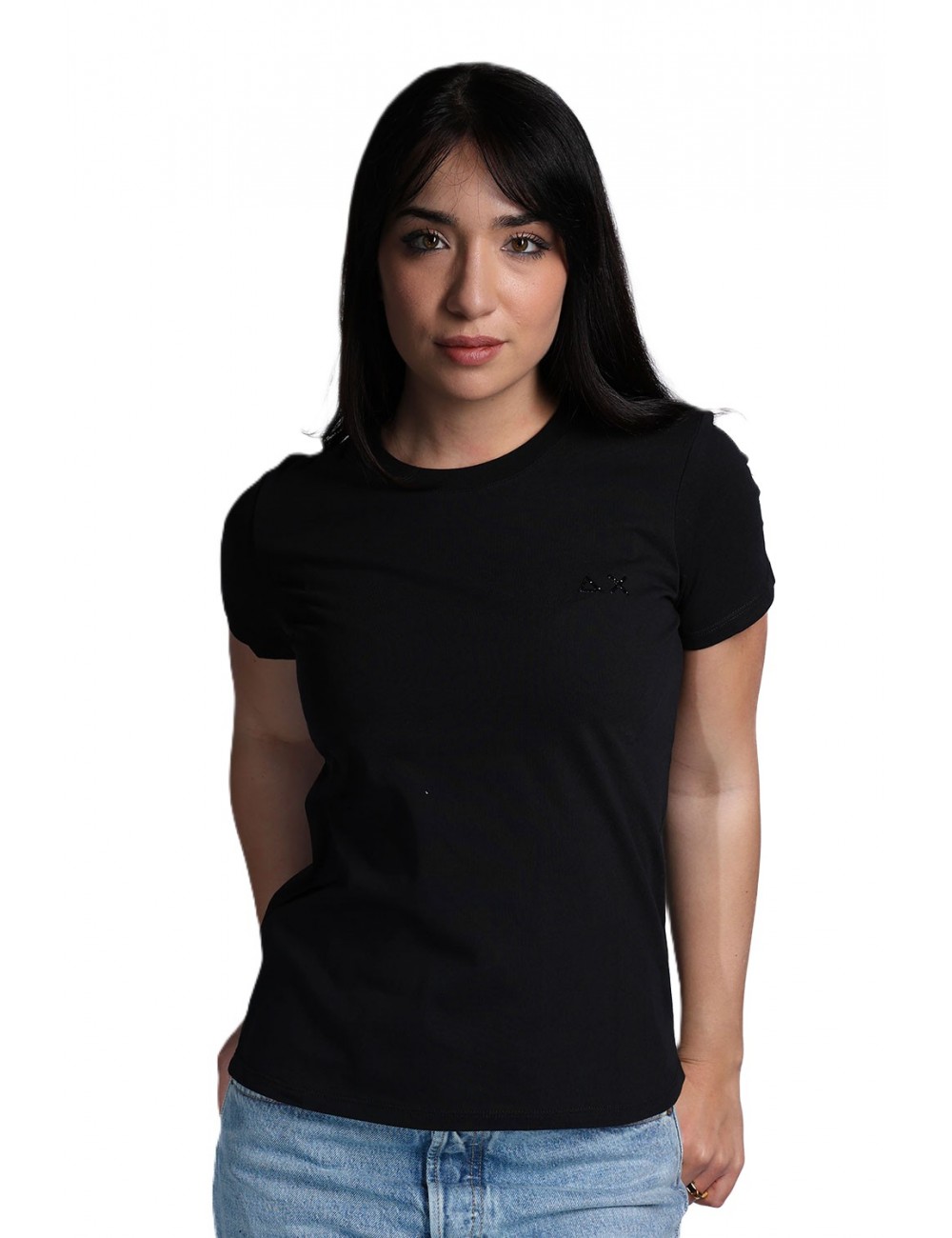 t-shirt sun68 DONNA 11 NERA - T36201 - vista frontale
