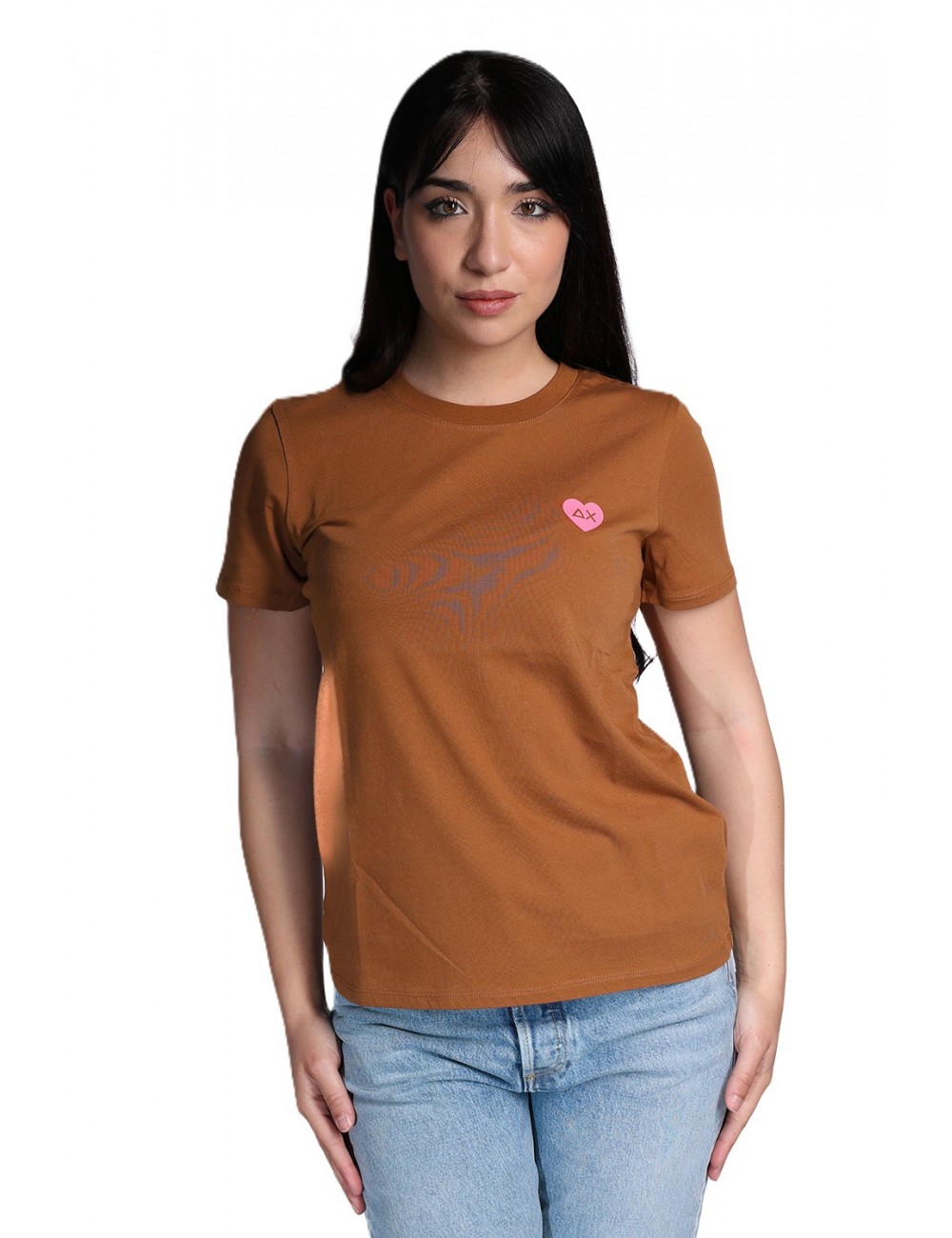 t-shirt sun68 DONNA MARRONE 93 VOLPE - T36203 - vista frontale
