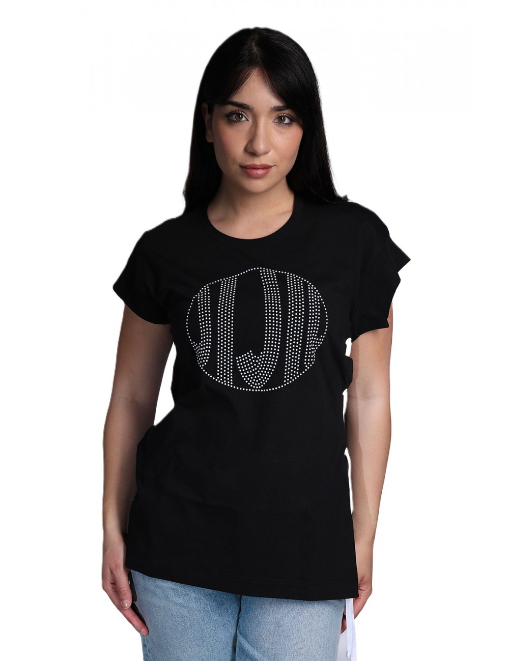 t-shirt jijil DONNA 0074 NERA E BIANCA - JPE23TS485 - vista frontale