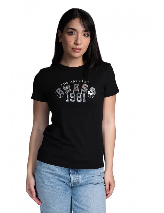 t-shirt guess DONNA NERA JBLK - V5RI06I3Z14 vista frontale