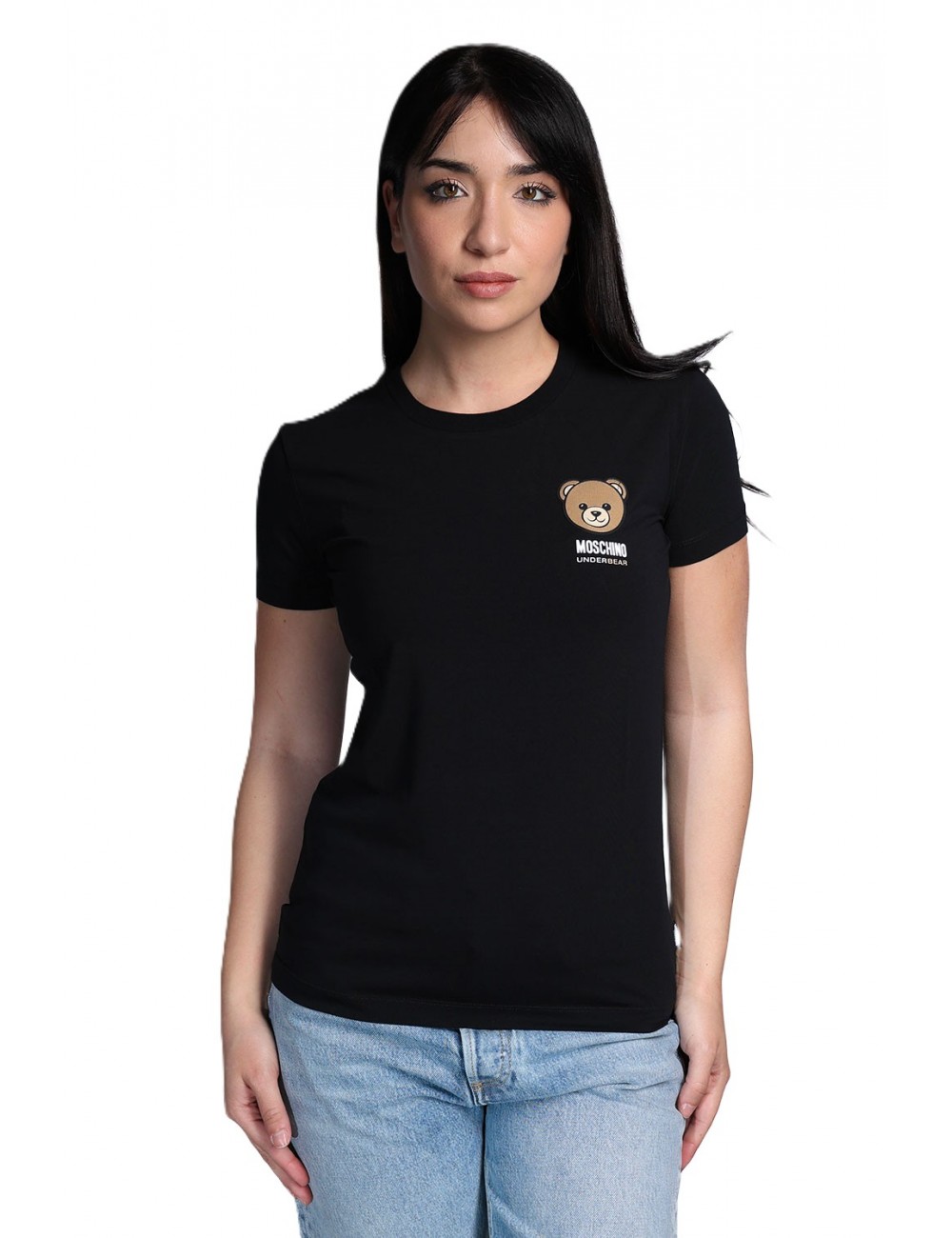 t-shirt moschino DONNA NERA  0555 - V6A0701 - 4410 vista frontale