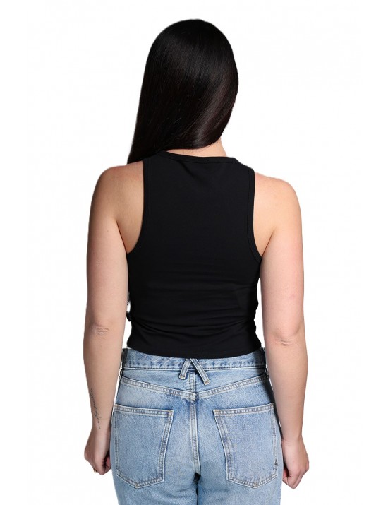 canotta crop moschino DONNA NERA 0555 - V6A8901 - 4410 vista frontale