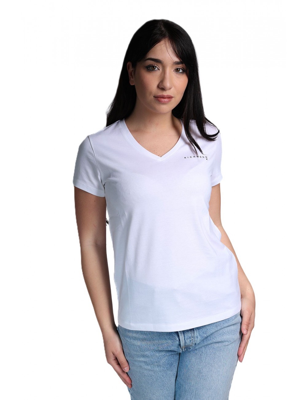 t-shirt john richmond DONNA WHITE - UWP26002TS vista frontale