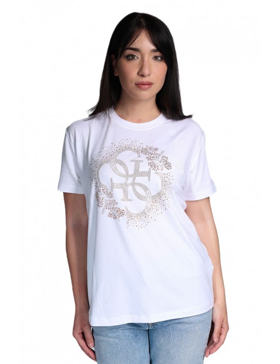 t-shirt guess DONNA BIANCA G011 - E6GI01K68D2 vista frontale