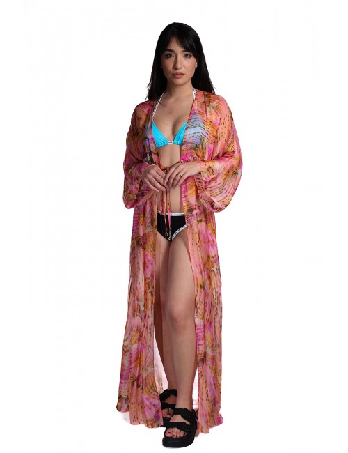 kimono lungo guess DONNA MULTICOLORE PMJI - E6GK08WE550 vista frontale 2