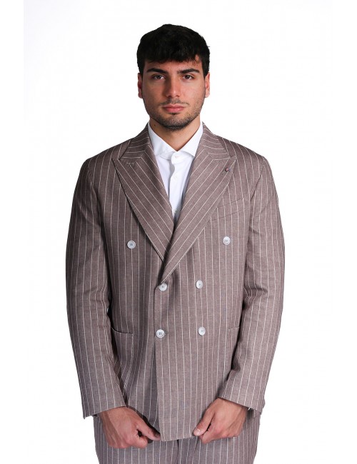 abito bharnaba philosophy UOMO BEIGE MORO - ALBANO - ABS707R vista frontale giacca