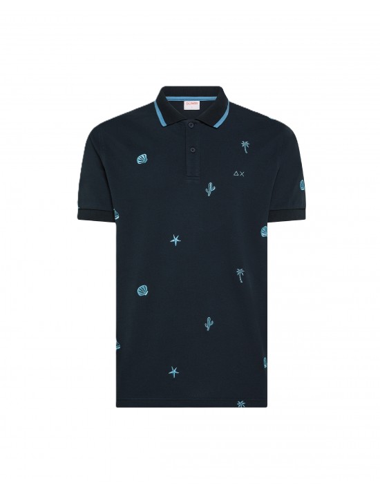 polo sun68 UOMO 07 NAVY BLUE - A36126 vista frontale