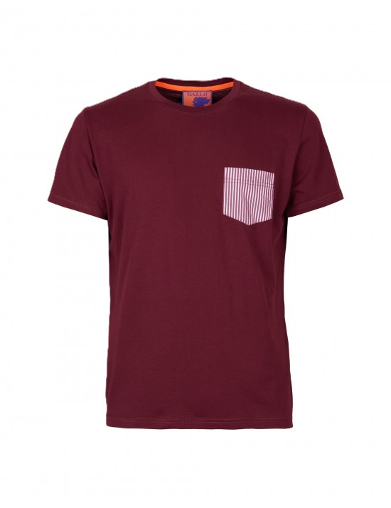 t-shirt gallo UOMO BORDEAUX 13730 BORDO - AP515752 vista frontale