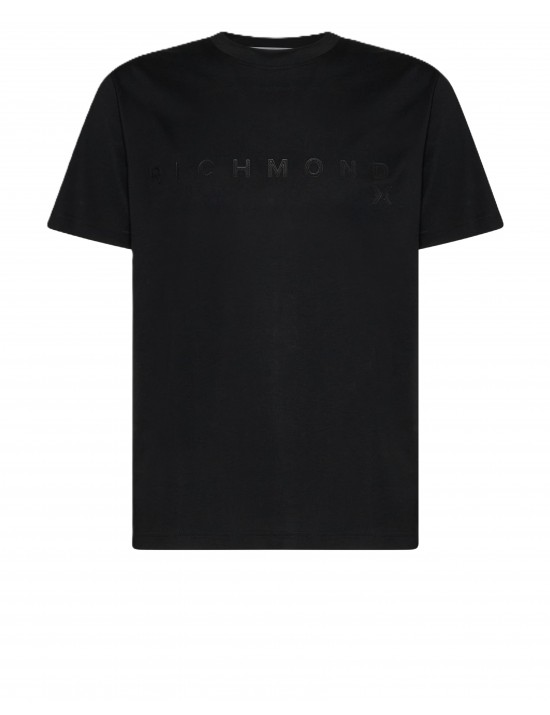 t-shirt john richmond UOMO BLACK - UMP26018TS vista frontale