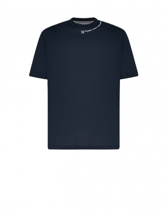 t-shirt john richmond UOMO BLUE NAVY - UMP26038TS vista frontale