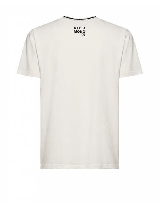 t-shirt john richmond UOMO OFF-WHITE/BLACK - UMP26335TS vista frontale