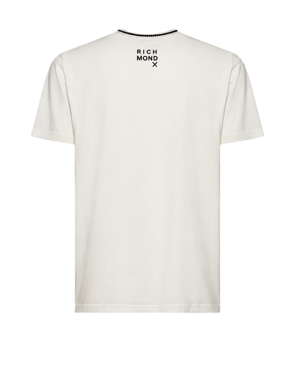 t-shirt john richmond UOMO OFF-WHITE/BLACK - UMP26335TS vista posteriore