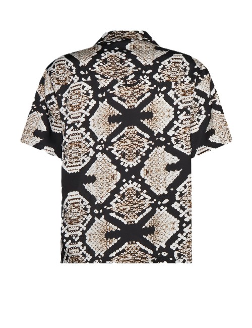 camicia john richmond UOMO NERA SNAKESKIN NATURAL - UMP26110CA vista posteriore