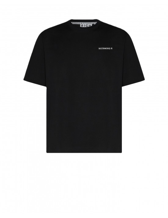t-shirt john richmond UOMO BLACK - UMP26027TS vista frontale