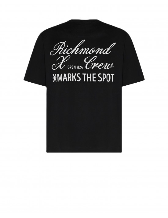 t-shirt john richmond UOMO BLACK - UMP26027TS vista frontale