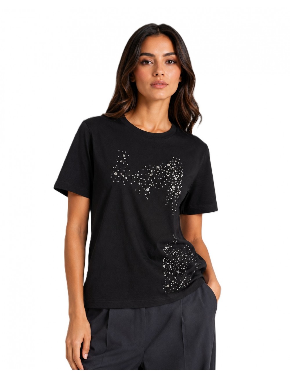 t-shirt jijil DONNA 0002 NERA - JPE26TS087 vista frontale