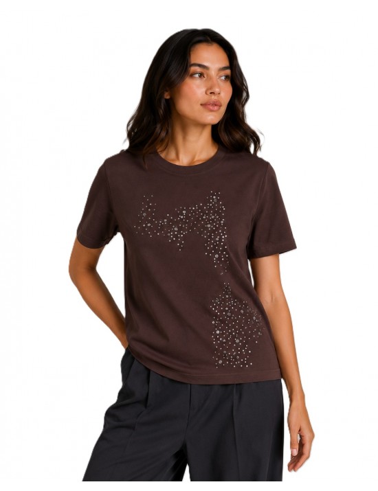 t-shirt jijl DONNA 0005 MORO - JPE26TS087 vista frontale